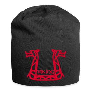 Dragon rouge viking - Bonnet en jersey - noir - Devant