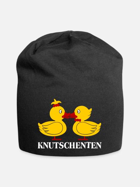 Die KnutschEnten (Enten) Spruch - Jersey-Beanie - Schwarz