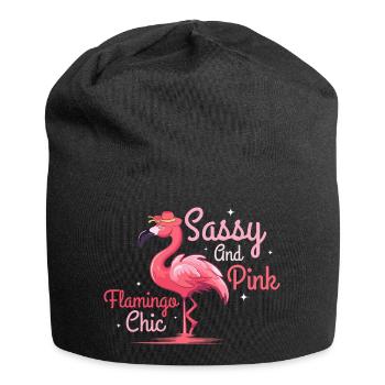 impertinent et rose flamant rose chic oiseau rose mignon - Bonnet en jersey - noir - Devant