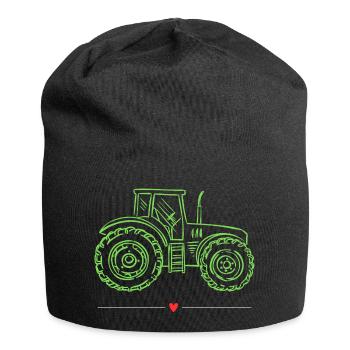 Tracteur / tracteur / tracteur - Bonnet en jersey - noir - Devant