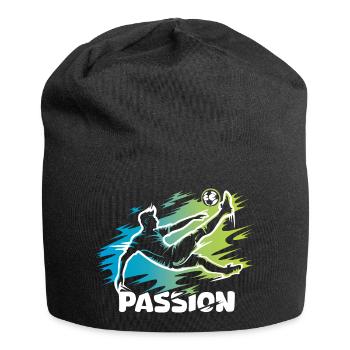 Passion – Conception de ballons de football pour de vrais footballeurs - Bonnet en jersey - noir - Devant