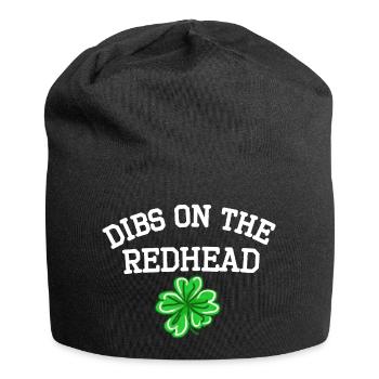 Dibs On The Redhead Cooler Funny St Patricks Day - Jersey Beanie - black - Front