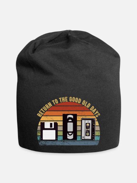 Nostalgie der 90er Jahre - Jersey-Beanie - Schwarz