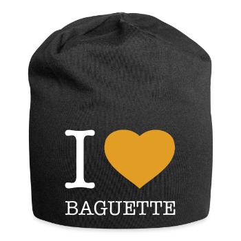 I LOVE BAGUETTE - Jersey Beanie - black - Front