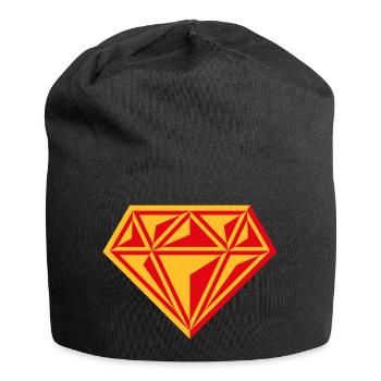 Diamant (Edelstein / Brillant / Symbol / Red / 2C) - Jersey-Beanie - Schwarz - Vorne