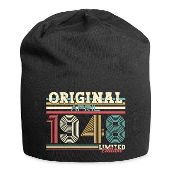 77th Birthday Legend April Born in 1948 - Jersey Beanie - black - Front