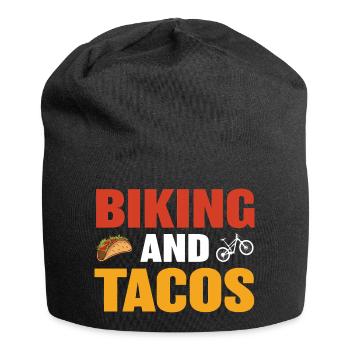 Biking and tacos design for leisure - Jersey Beanie - black - Front
