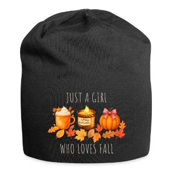 Nur ein Mädchen das Herbst liebt - Jersey-Beanie - Schwarz - Vorne