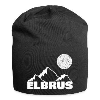 Elbrus als Bergsport - Jersey-Beanie - Schwarz - Vorne