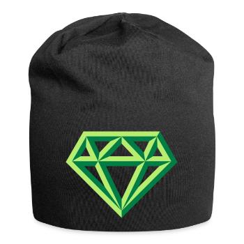 Diamant (Edelstein Brillant Symbol / Outl. Gre 2C) - Jersey-Beanie - Schwarz - Vorne
