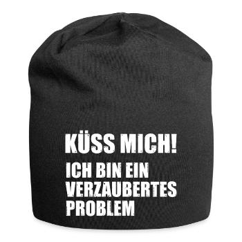 Küss mich ich bin ein verzaubertes Problem - Jersey-Beanie - Schwarz - Vorne