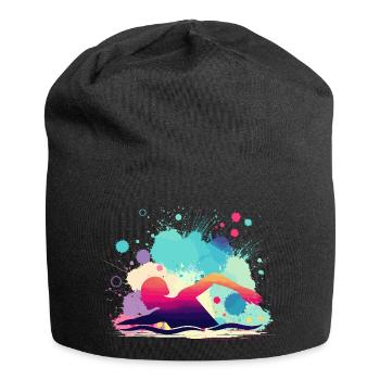 Swimmer, Swimming Woman, Swimming Instructor - Jersey Beanie - black - Front