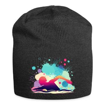 Schwimmerin, Schwimmen Frau, Schwimmlehrerin - Jersey-Beanie - Anthrazit - Vorne