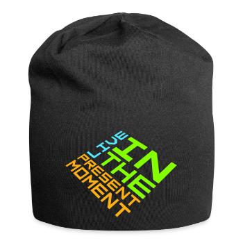 Live In The Moment Mindfulness Presence Awareness - Jersey Beanie - black - Front