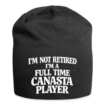 Vollzeit Canasta-Spieler - Jersey-Beanie - Schwarz - Vorne