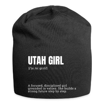 Utah Girl: Values and Focus - Jersey Beanie - black - Front