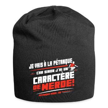 Ich werde Fußball spielen, sonst ein beschissener Charakter - Jersey-Beanie - Schwarz - Vorne