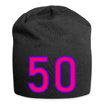 50. 50 ANS. 50e ANNIVERSAIRE. ANNIVERSAIRE 50 ANS. - Bonnet en jersey - noir - Devant