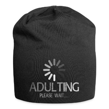 Adulting Loading Please Wait - Funny 18th Birthday - Jersey Beanie - black - Front