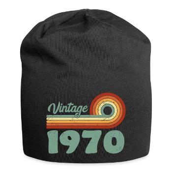 Vintage, 1970er Jahre, Birthday Mountain Retro 1970er - Jersey-Beanie - Schwarz - Vorne