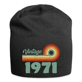 Vintage 1971 Birthday Mountain Retro 1971 Celeb - Jersey-Beanie - Schwarz - Vorne