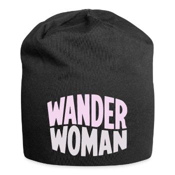 Wanderfrau Gradient Typo - Jersey Beanie - black - Front