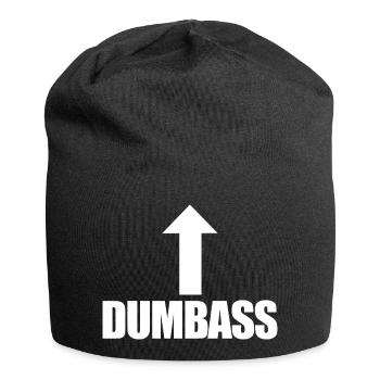 Dummkopf Pfeil nach oben Lustig Ich bin ein Dummko - Jersey-Beanie - Schwarz - Vorne