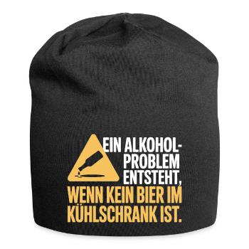 Bier Spruch Alkohol Problem Männerabend JGA Herren - Jersey-Beanie - Schwarz - Vorne