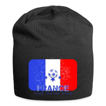 France flag with soccer soccer team jersey - Jersey Beanie - black - Front