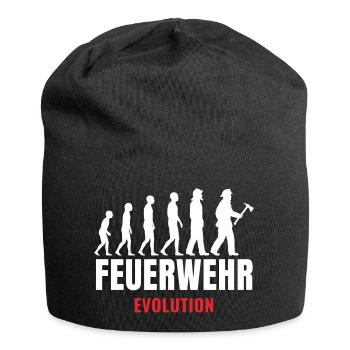 Feuerwehr Evolution Feuerwehrmann lustiger Spruch - Jersey-Beanie - Schwarz - Vorne
