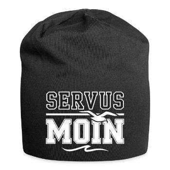 Servus Moin mer du Nord Vague côtière de mouette - Bonnet en jersey - noir - Devant