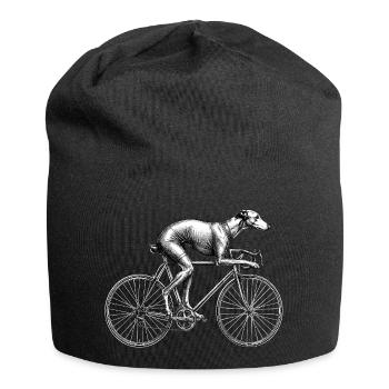 Vélo de lévrier Art amusant de lévrier - Bonnet en jersey - noir - Devant