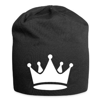 Crown White Birthday Gift Birthday - Jersey Beanie - black - Front