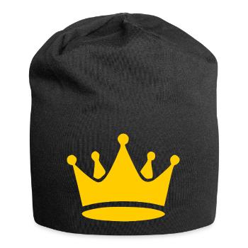 yellow crown birthday gift birthday gifts - Jersey Beanie - black - Front