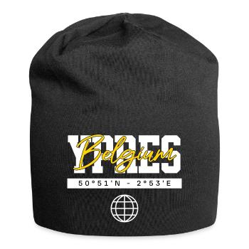 Ypern Belgien Koordinaten Reise Souvenir - Jersey-Beanie - Schwarz - Vorne