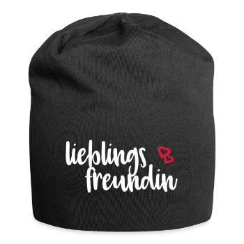 Lieblingsfreundin - Jersey-Beanie - Schwarz - Vorne