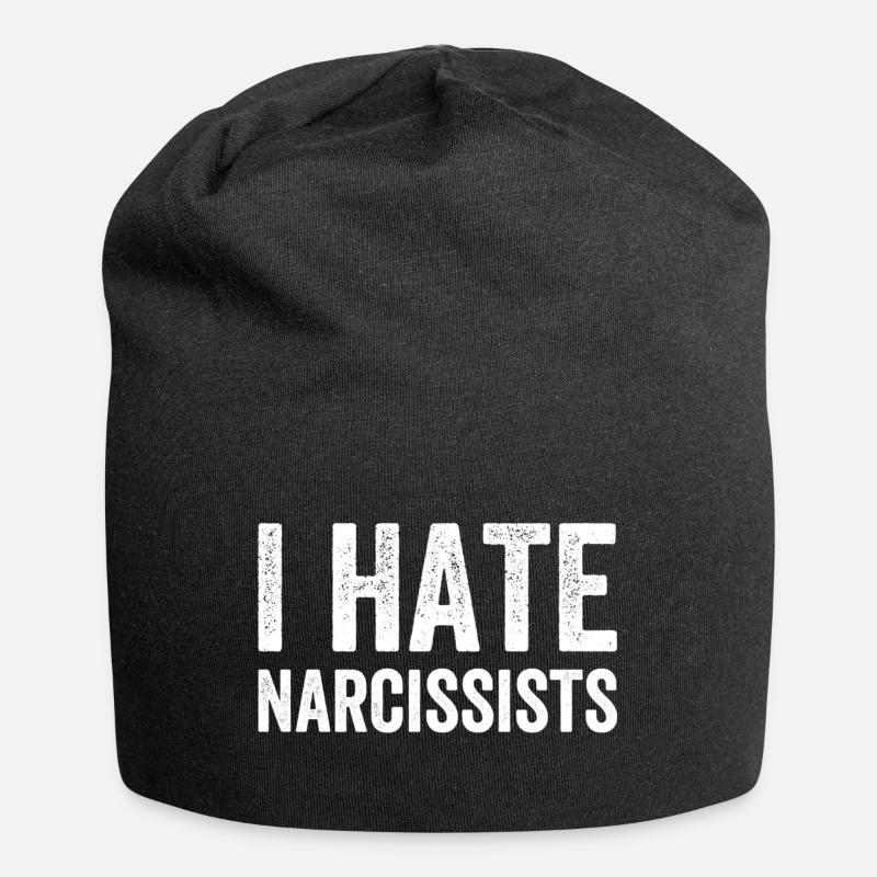 I hate narcissists - Jersey Beanie - black