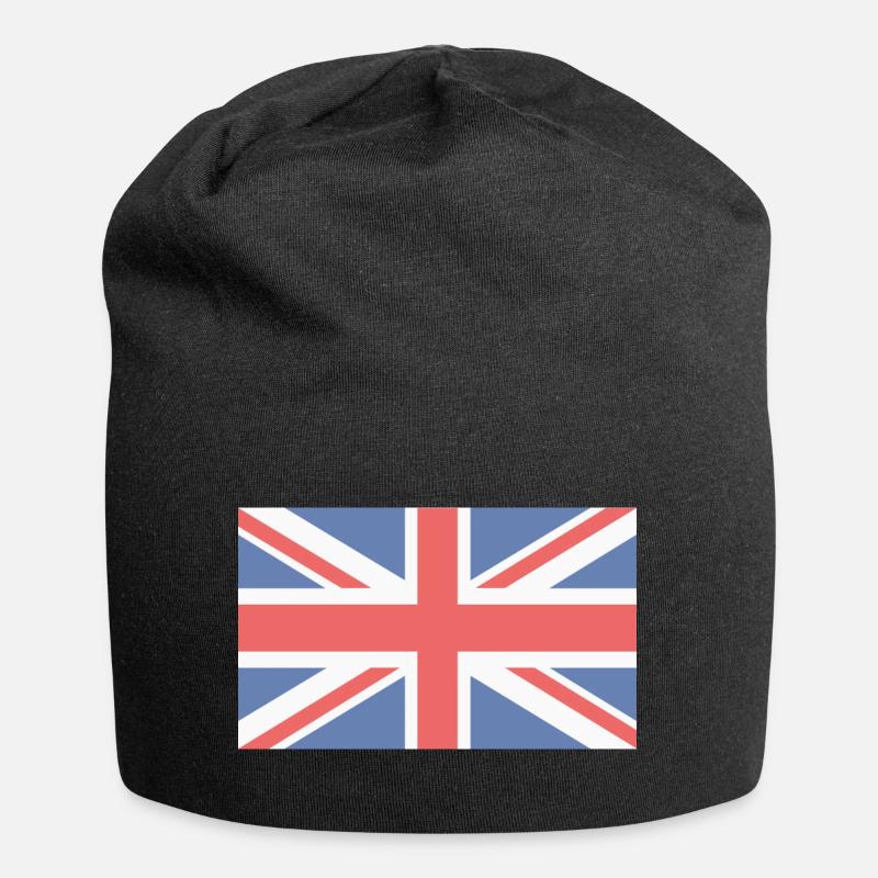 Union Jack UK Britain Flag - Jersey Beanie - black