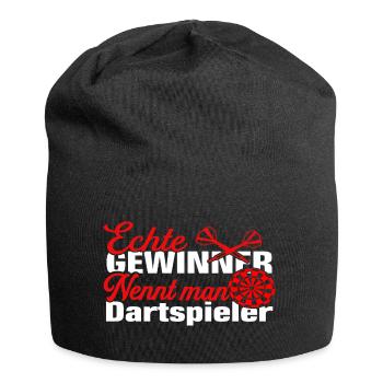 Dartspieler Darten Darts Dart Spruch - Jersey-Beanie - Schwarz - Vorne