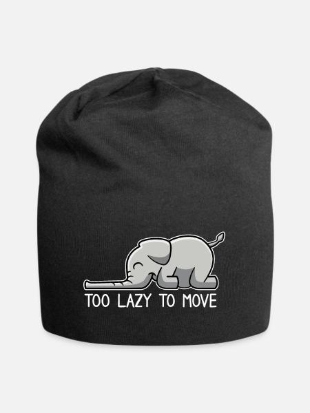 Elefant too lazy to move - Jersey-Beanie - Schwarz