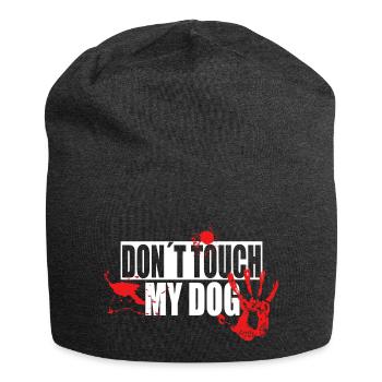 Don t Touch my Dog Motiv - Jersey-Beanie - Anthrazit - Vorne