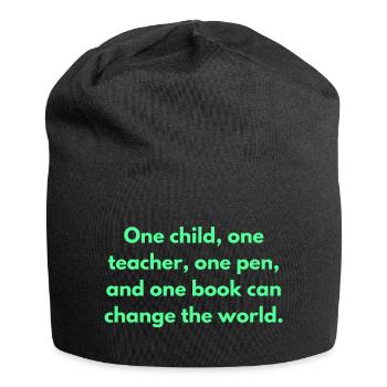 One Child One Teacher One Pen And One Book Can - Jersey Beanie - black - Front