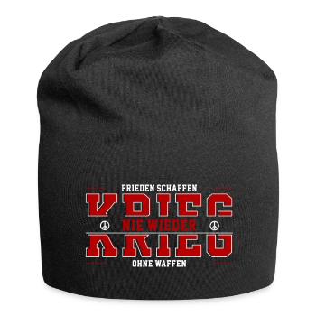 Nie wieder Krieg - Jersey-Beanie - Schwarz - Vorne