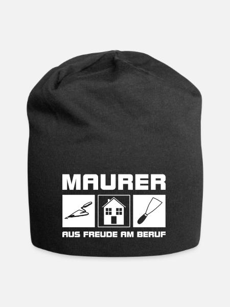 Maurer - Aus Freude am Beruf - Jersey-Beanie - Schwarz