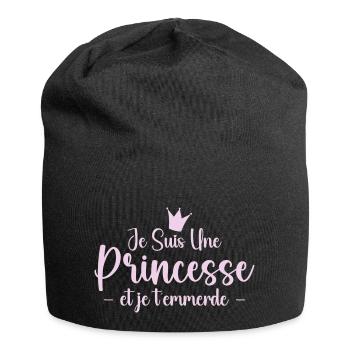 Ich bin eine Prinzessin und ficke dich - Jersey-Beanie - Schwarz - Vorne