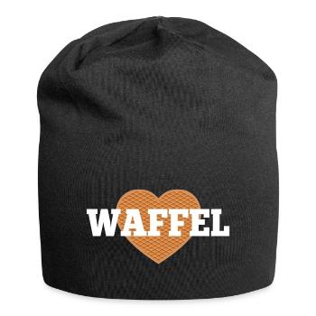 Waffel Love Herz - Jersey-Beanie - Schwarz - Vorne