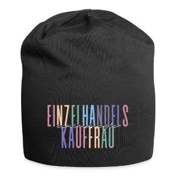 examinierte Einzelhandelskauffrau -buntes Design - Jersey-Beanie - Schwarz - Vorne