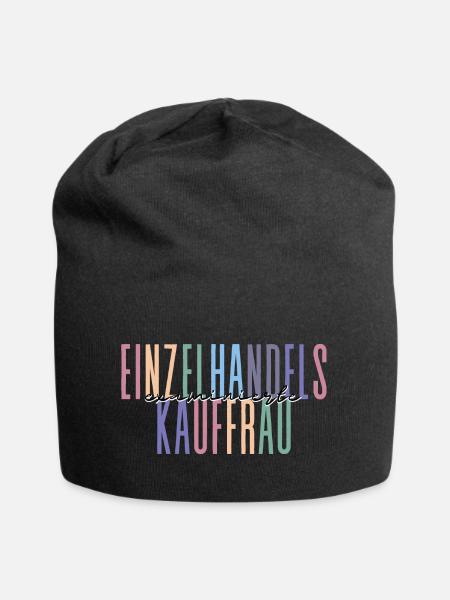 examinierte Einzelhandelskauffrau -buntes Design - Jersey-Beanie - Schwarz