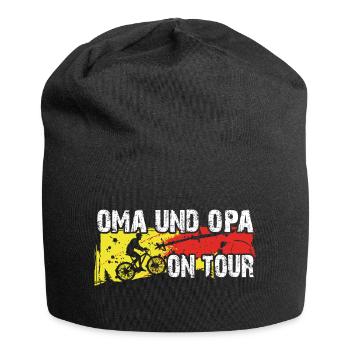 Oma und Opa on Tour auf gemeinsamer Radtour - Jersey-Beanie - Schwarz - Vorne