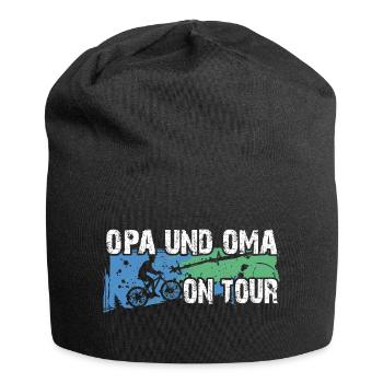 Opa und Oma auf Tour auf gemeinsamer Radtour - Jersey-Beanie - Schwarz - Vorne